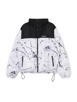 Fashion Biała kurtka puffer z nadrukiem Kurtki Zimowe|Kurtki, Płaszcze