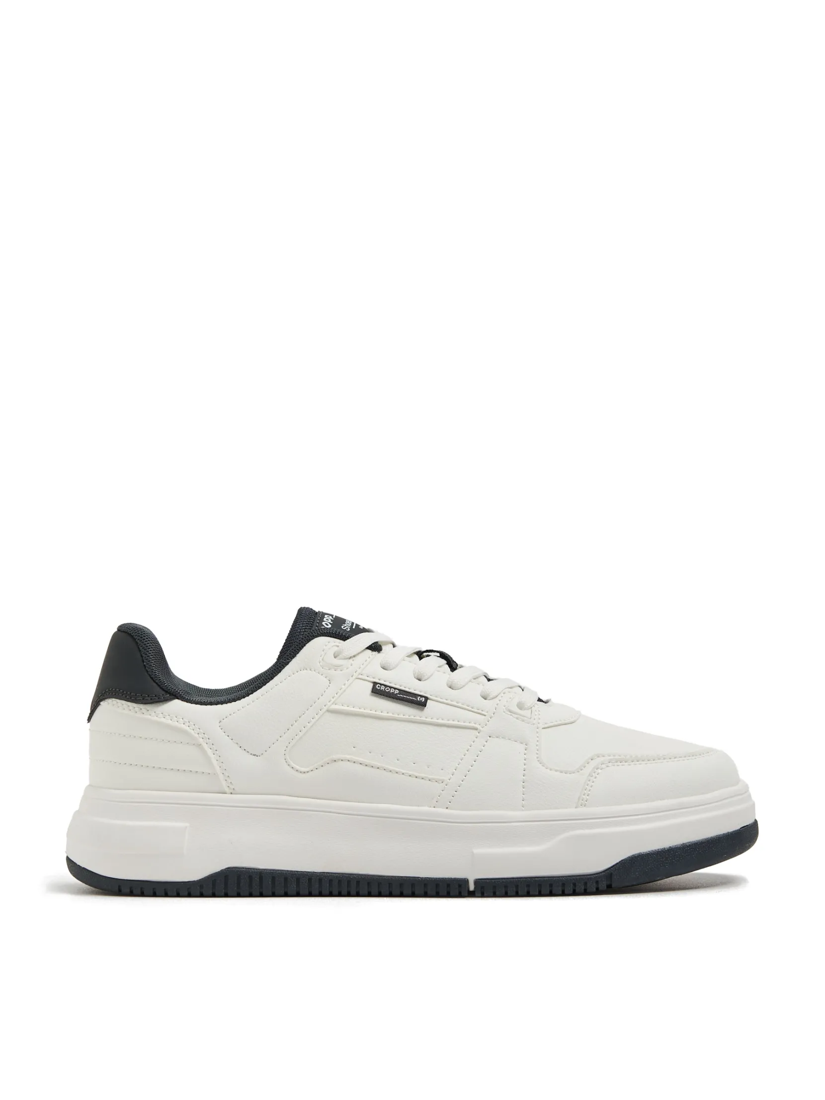 Fashion Białe sneakersy z czarnymi elementami Sneakersy