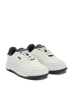 Fashion Białe sneakersy z czarnymi elementami Sneakersy