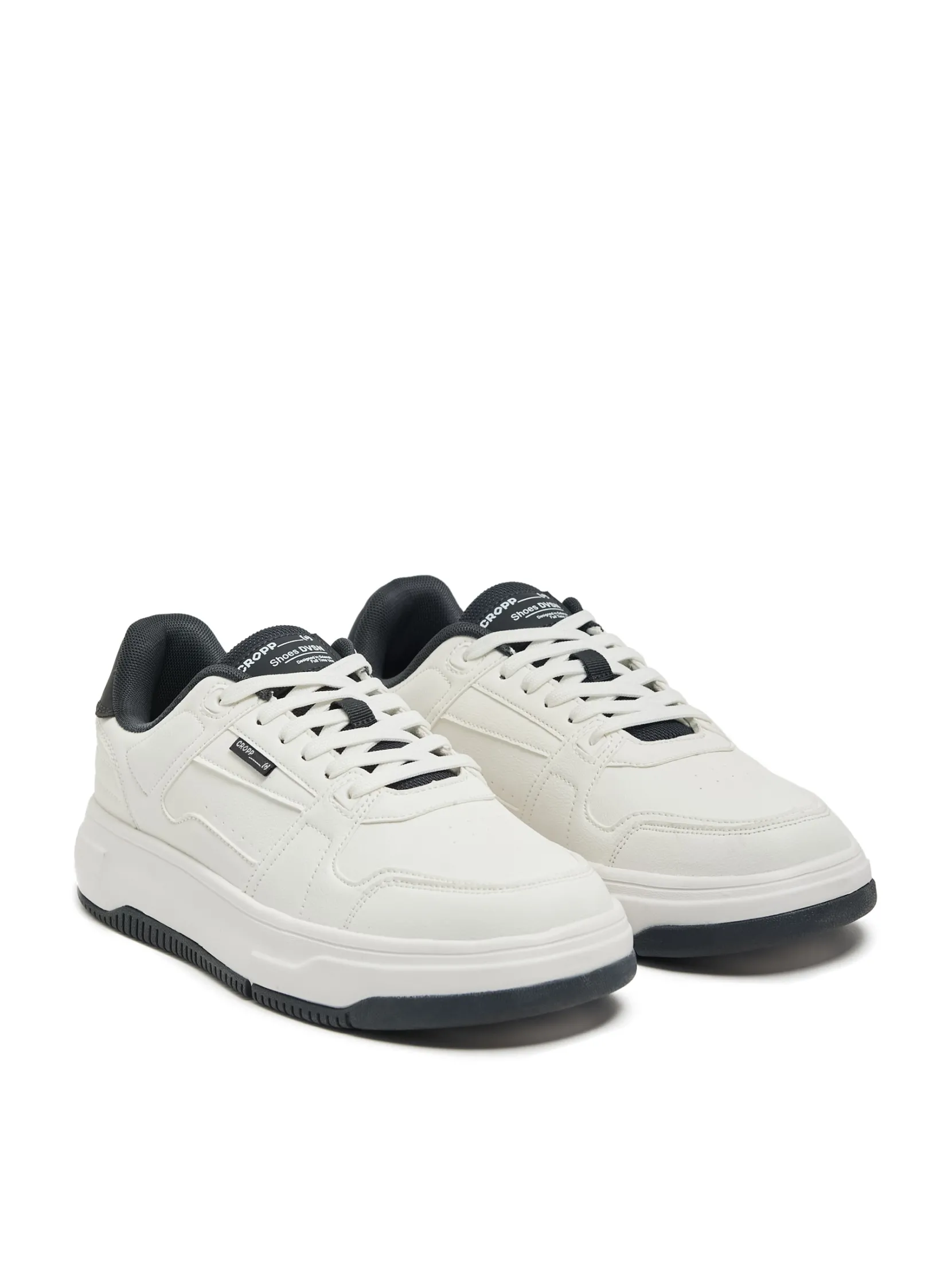 Fashion Białe sneakersy z czarnymi elementami Sneakersy