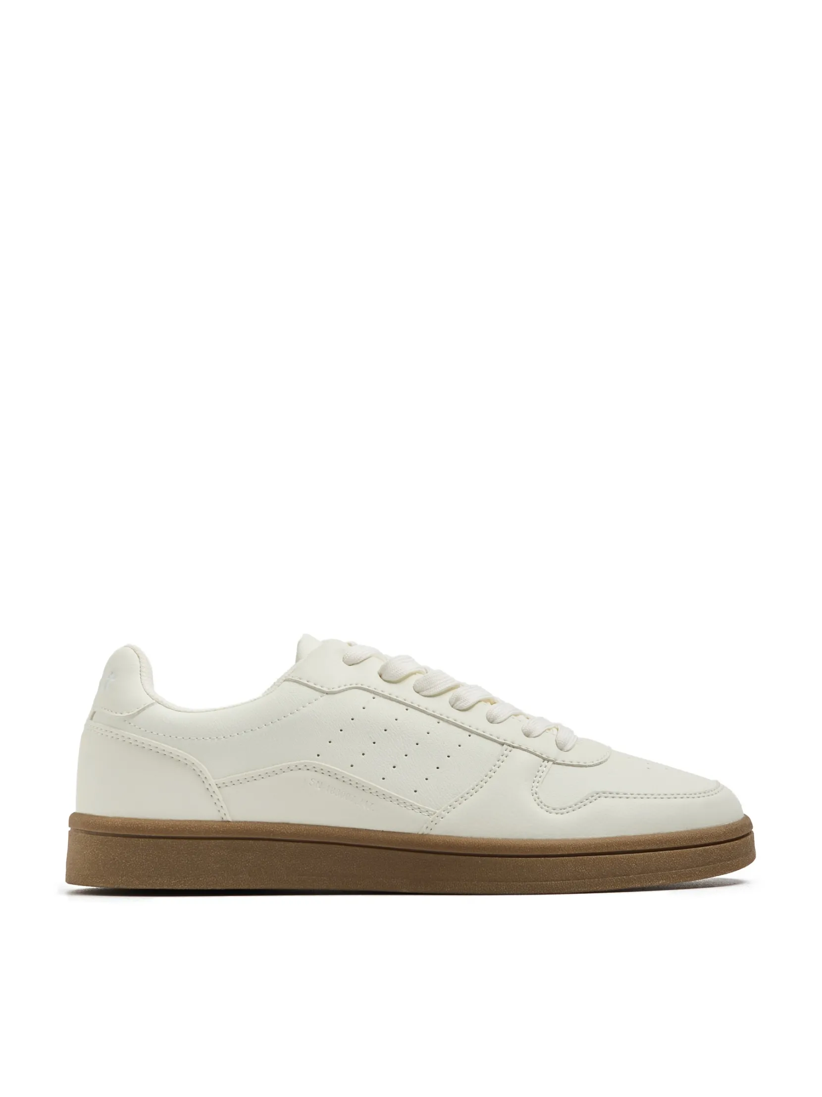 Clearance Białe sneakersy z imitacji skóry Sneakersy