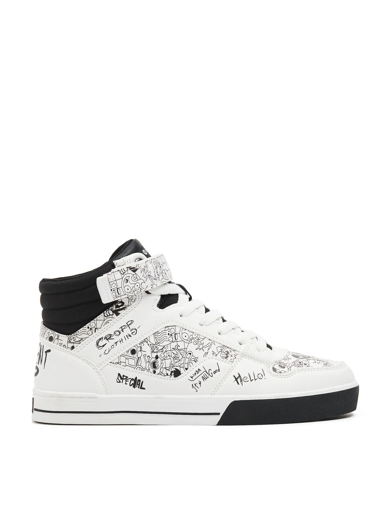 Online Białe sneakersy z nadrukami Sneakersy|Za Kostkę