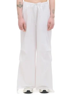 Sale Białe spodnie wide leg Spodnie