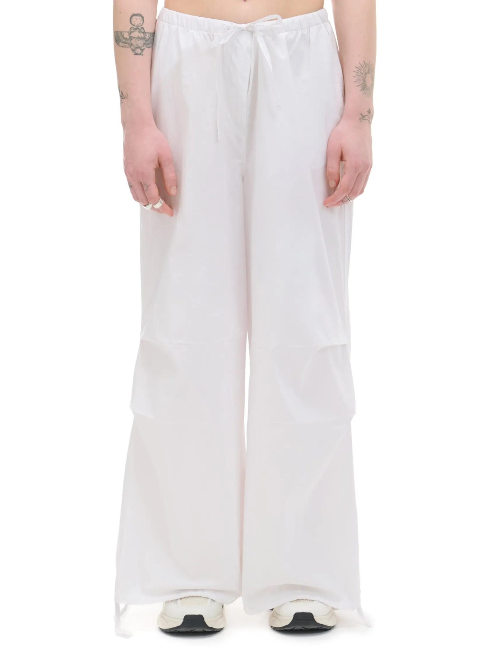 Sale Białe spodnie wide leg Spodnie
