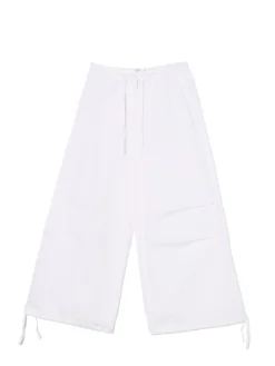 Sale Białe spodnie wide leg Spodnie