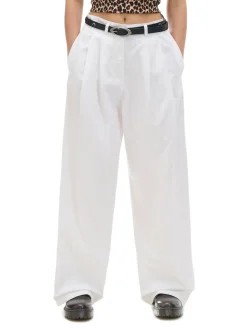 Clearance Białe spodnie wide leg Spodnie