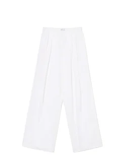 Clearance Białe spodnie wide leg Spodnie