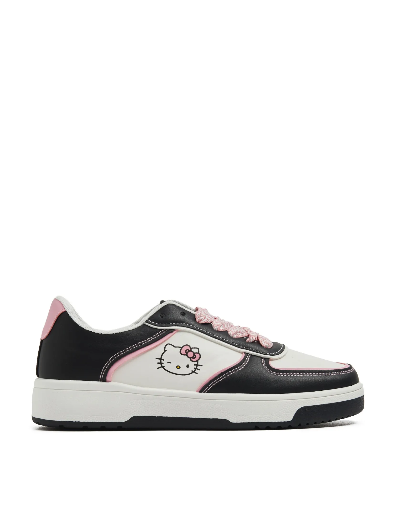 Fashion Biało-czarne sneakersy Hello Kitty Sneakersy