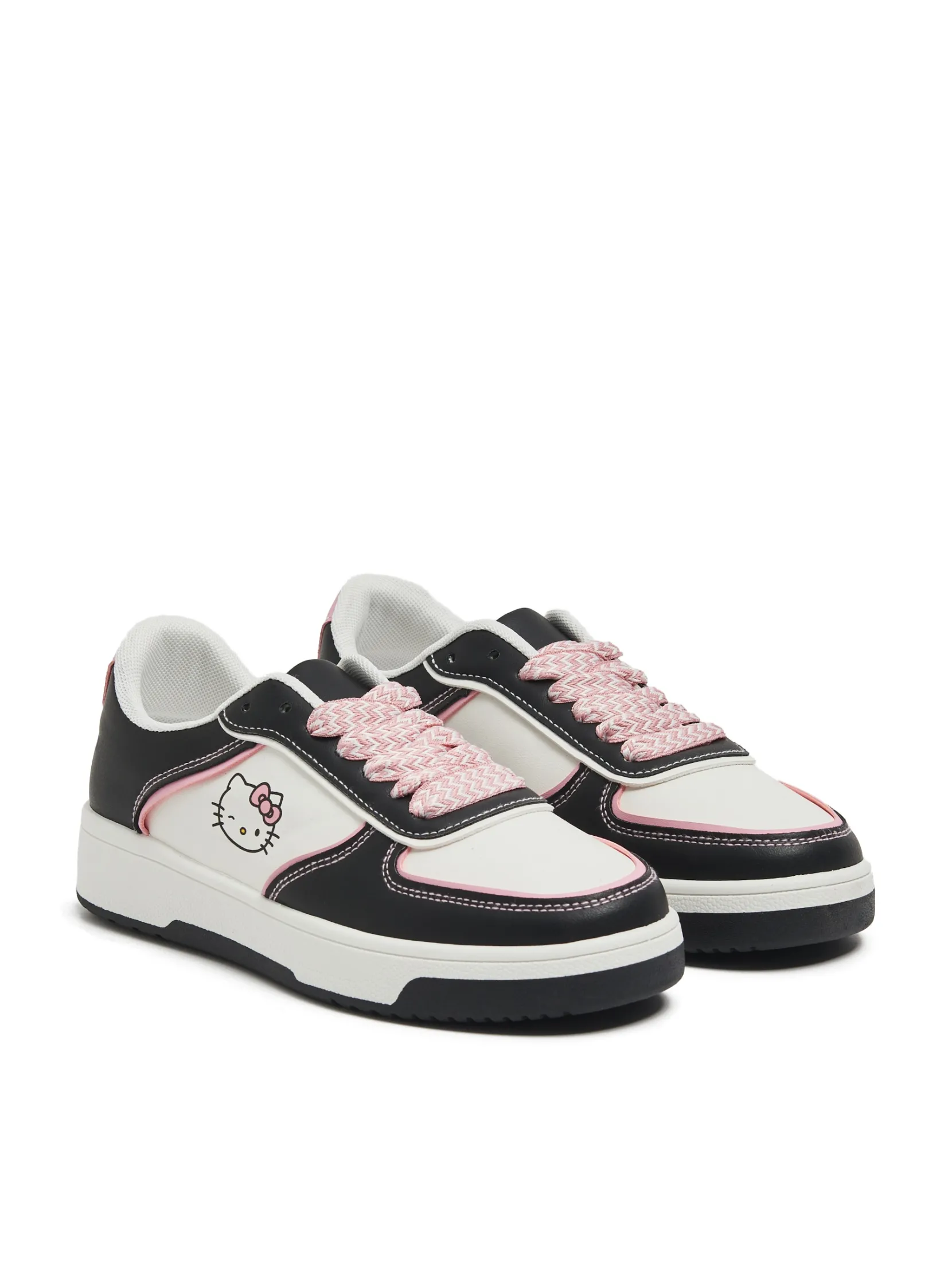 Fashion Biało-czarne sneakersy Hello Kitty Sneakersy