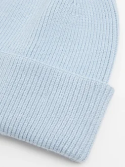 Outlet Błękitna czapka beanie z dodatkiem wiskozy Czapki