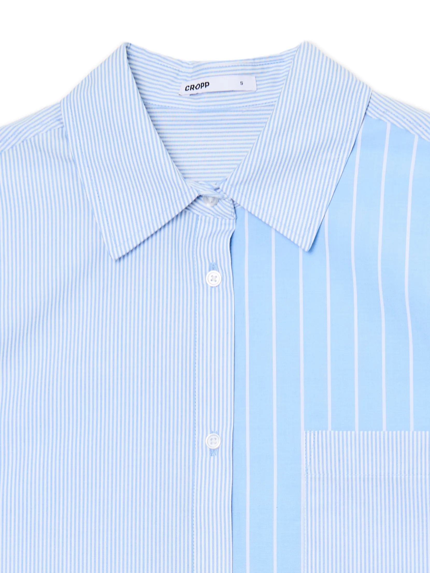 Sale Błękitna koszula oversize w pionowe paski Koszule, Bluzki