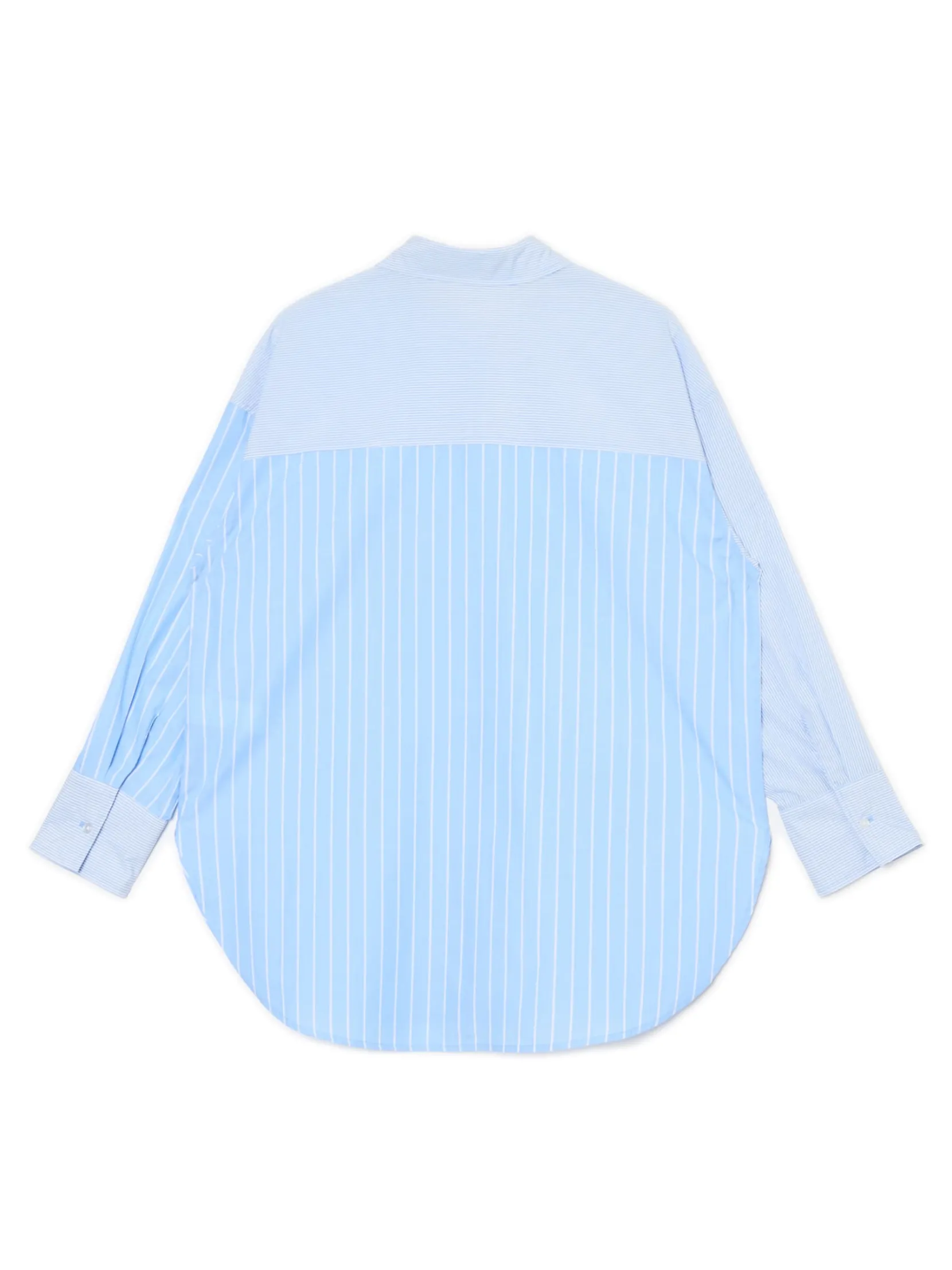 Sale Błękitna koszula oversize w pionowe paski Koszule, Bluzki