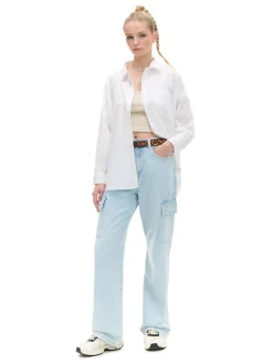 Outlet Błękitne jeansy baggy Jeansy
