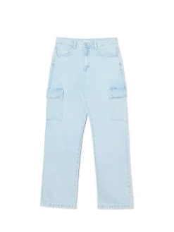 Outlet Błękitne jeansy baggy Jeansy