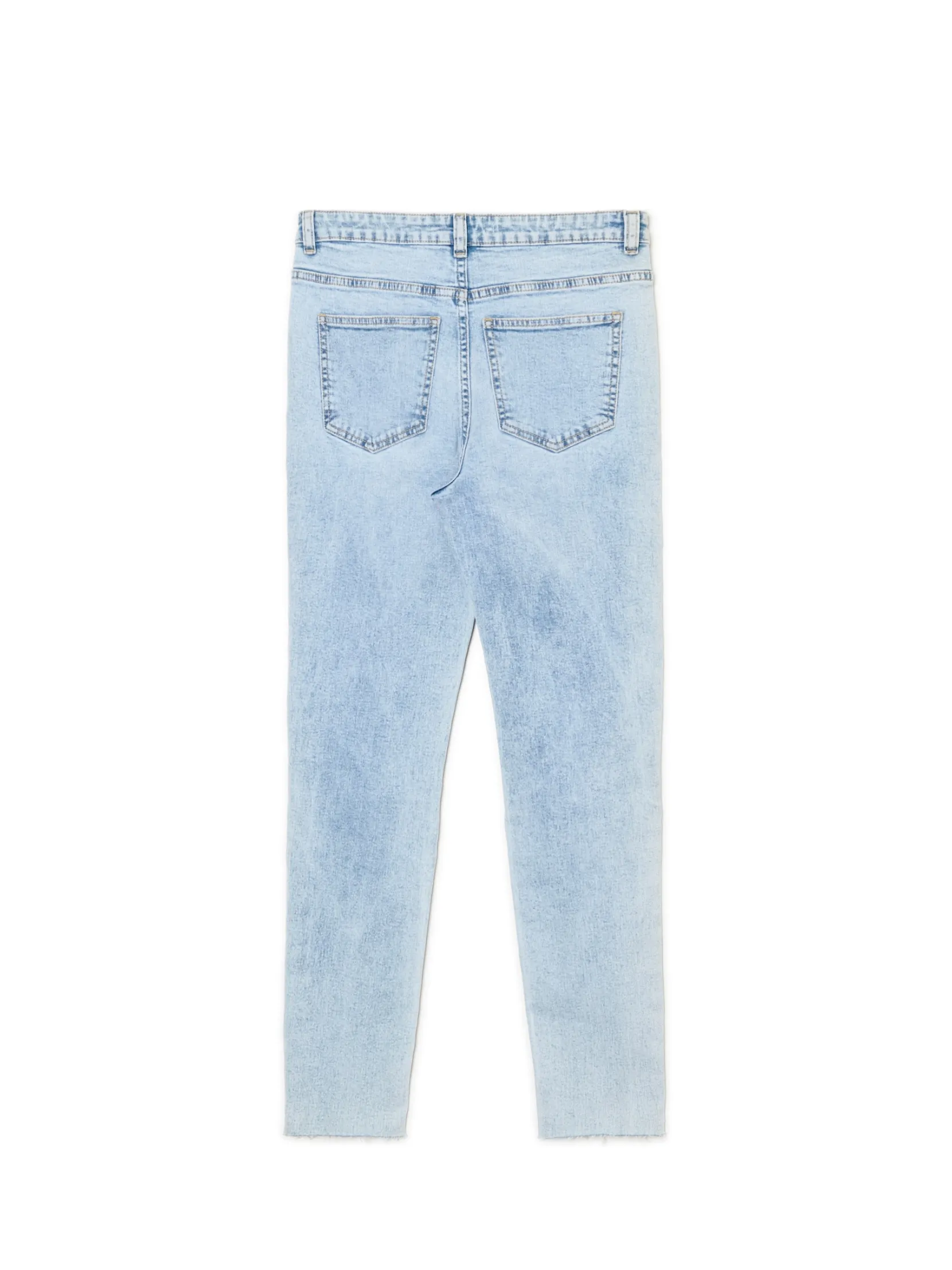 Clearance Błękitne jeansy skinny z przetarciami Jeansy