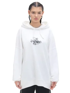 Fashion Bluza hoodie oversize z nadrukiem Bluzy