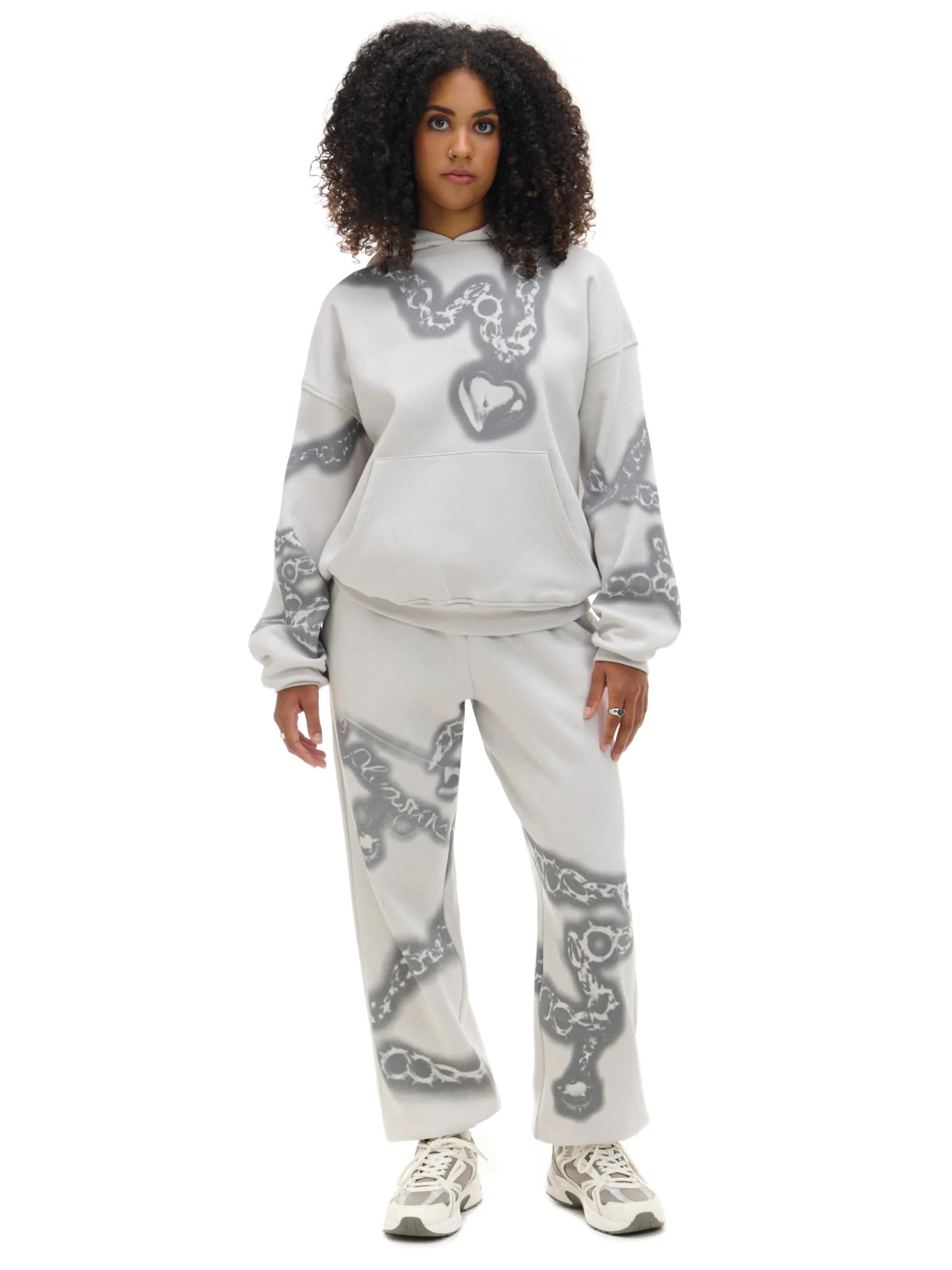 Outlet Bluza hoodie z motywem łańcucha UNISEX Unisex|Unisex
