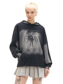 Sale Bluza hoodie z motywem pająka Bluzy