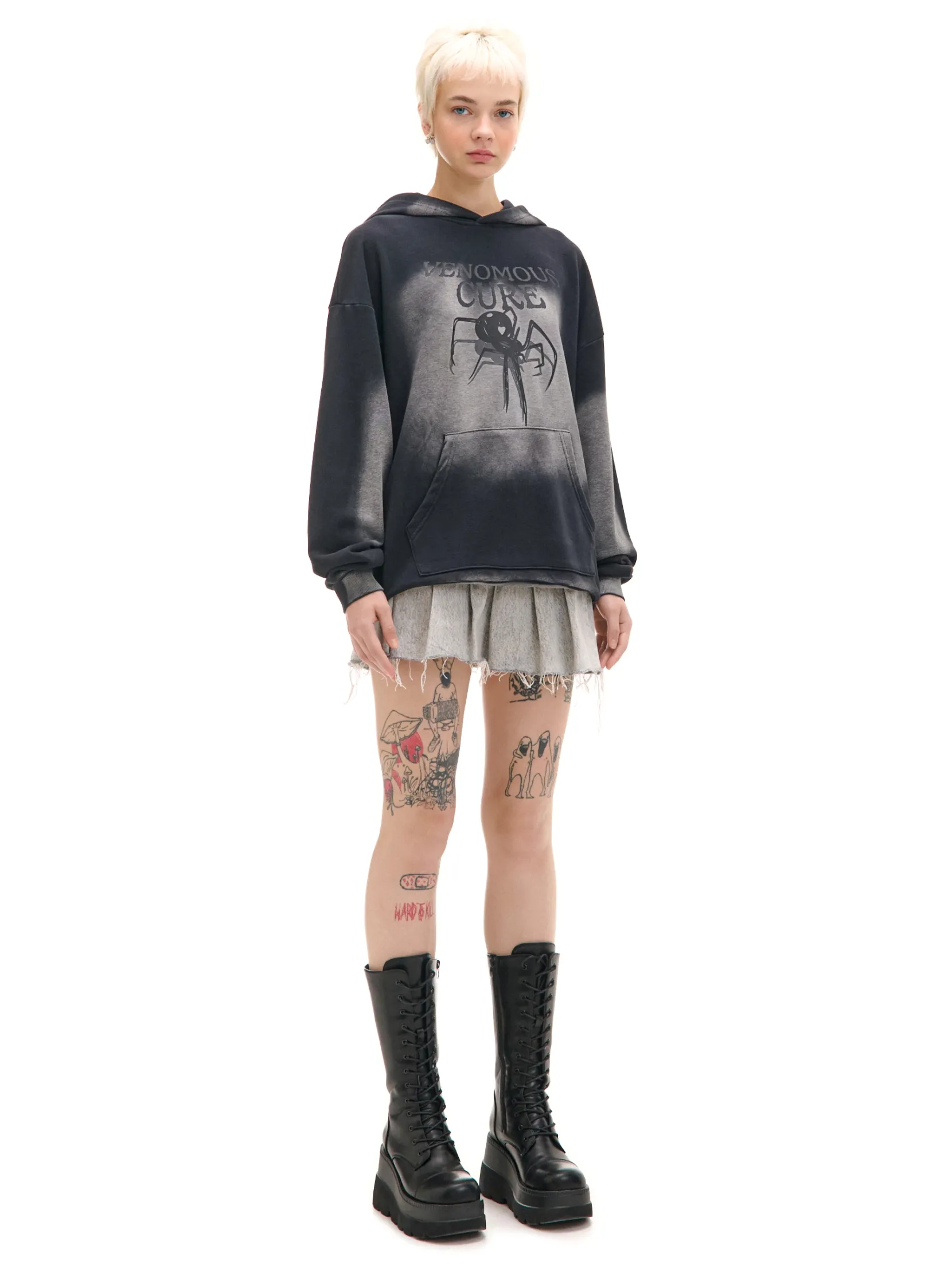 Sale Bluza hoodie z motywem pająka Bluzy