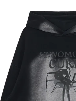 Sale Bluza hoodie z motywem pająka Bluzy
