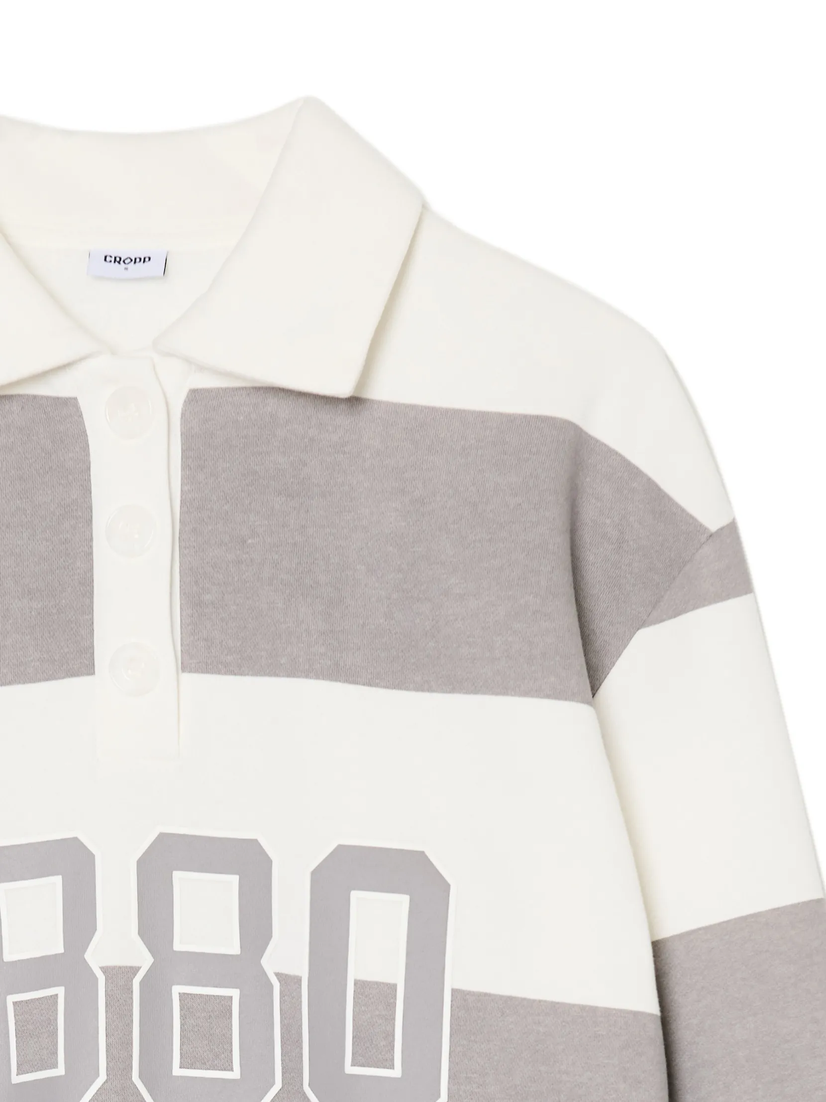 Fashion Bluza w szare paski z aplikacją Bluzy