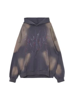Outlet Bluza z kapturem i aplikacją z cekinami Bluzy