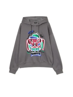 Sale Bluza z kapturem i nadrukiem graffiti Bluzy