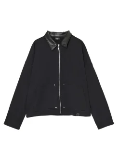 Clearance Bluza ze skórzanym kołnierzykiem Bluzy