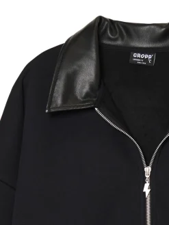 Clearance Bluza ze skórzanym kołnierzykiem Bluzy