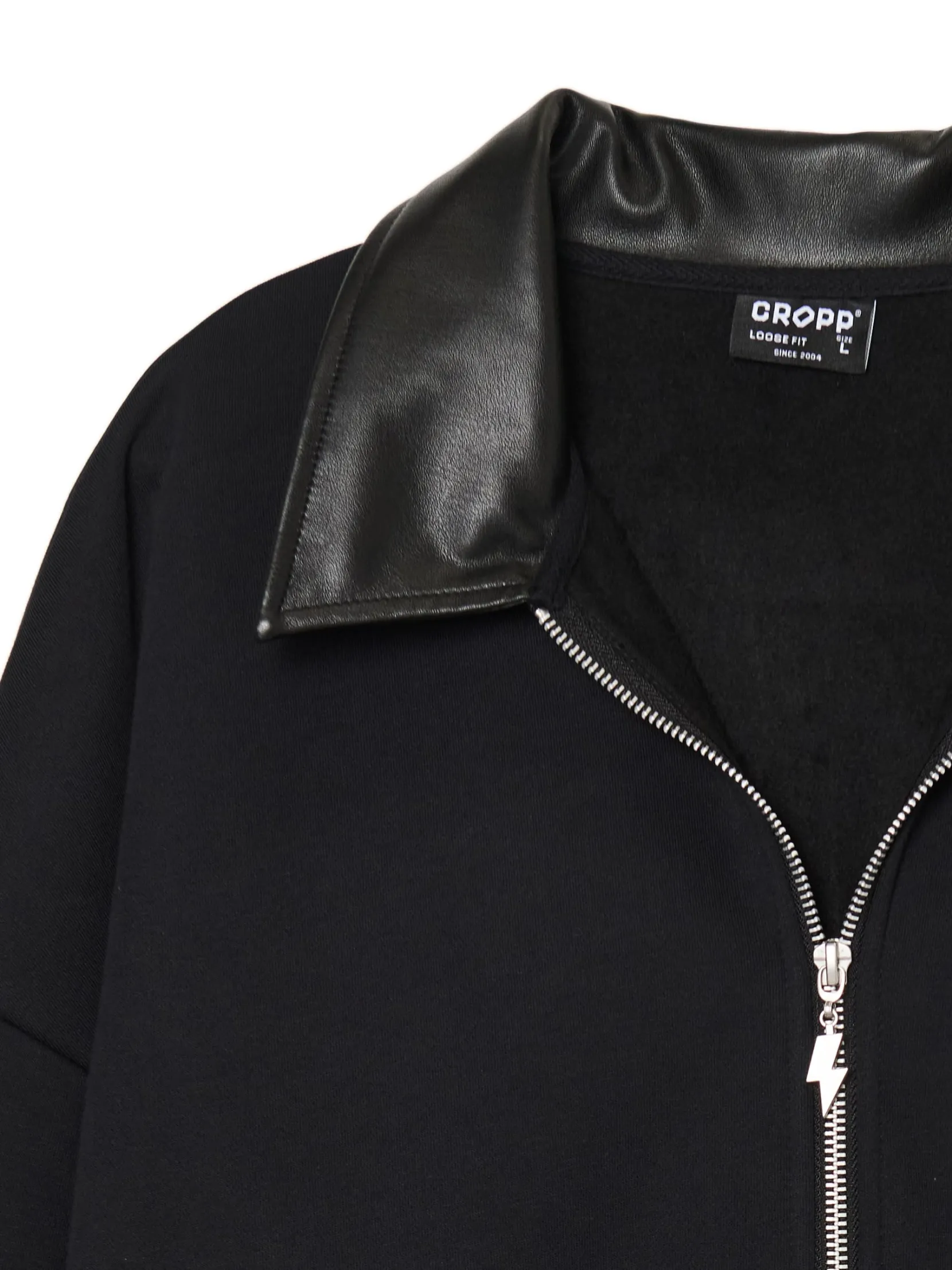 Clearance Bluza ze skórzanym kołnierzykiem Bluzy