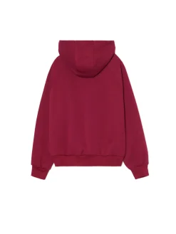 New Bordowa bluza z kapturem i nadrukiem Bluzy|Sety
