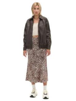 Fashion Brązowa kurtka bomber z efektem znoszenia Kurtki, Płaszcze