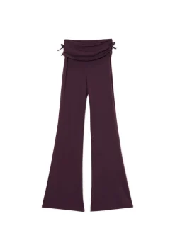 Discount Burgundowe dresy z ozdobną zakładką Spodnie|Sety