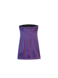 Fashion Błyszcząca sukienka mini z wiskozą Sukienki, Kombinezony