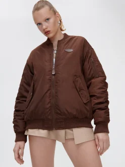 Discount Ciemnobrązowa kurtka bomber Kurtki, Płaszcze