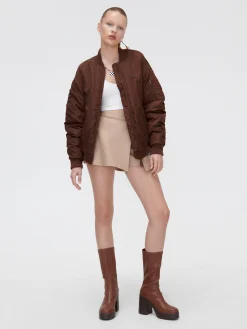 Discount Ciemnobrązowa kurtka bomber Kurtki, Płaszcze