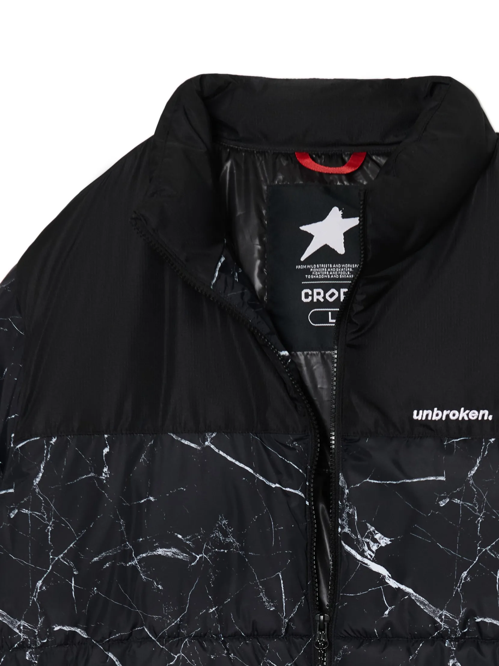 New Ciemnoszara kurtka puffer z nadrukiem Kurtki Zimowe|Kurtki, Płaszcze