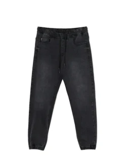 Discount Ciemnoszare jeansowe joggery Jeansy