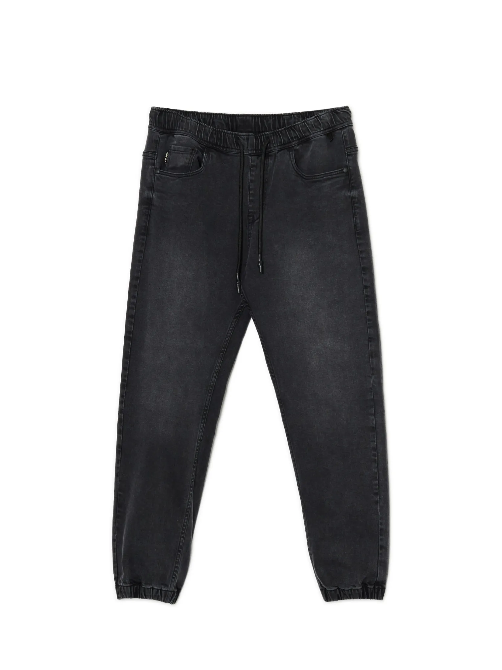 Discount Ciemnoszare jeansowe joggery Jeansy