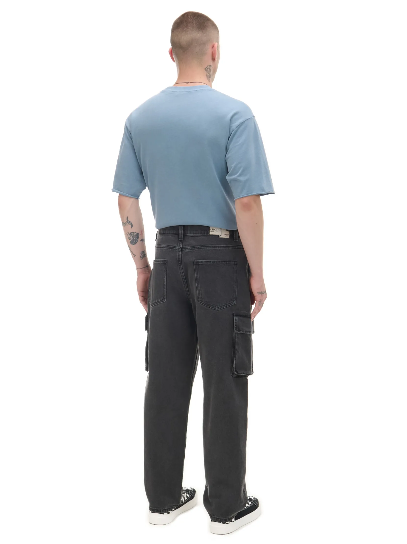 Sale Ciemnoszare jeansy baggy Jeansy|Baggy