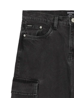 Sale Ciemnoszare jeansy baggy Jeansy|Baggy