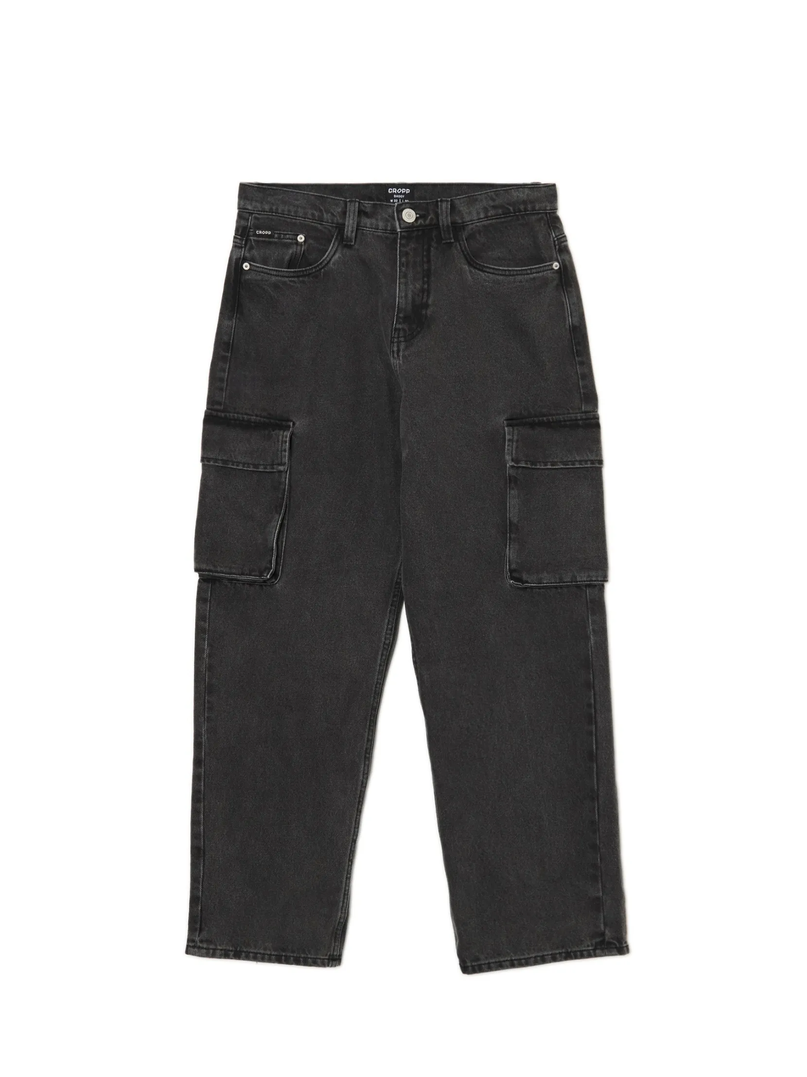 Sale Ciemnoszare jeansy baggy Jeansy|Baggy
