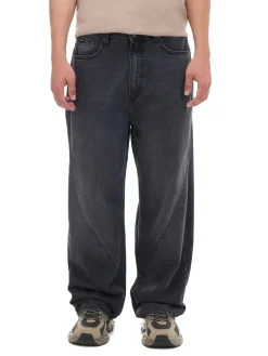 Fashion Ciemnoszare jeansy super baggy Jeansy|Baggy