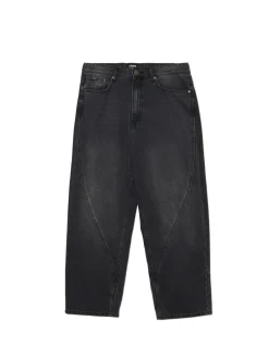 Fashion Ciemnoszare jeansy super baggy Jeansy|Baggy