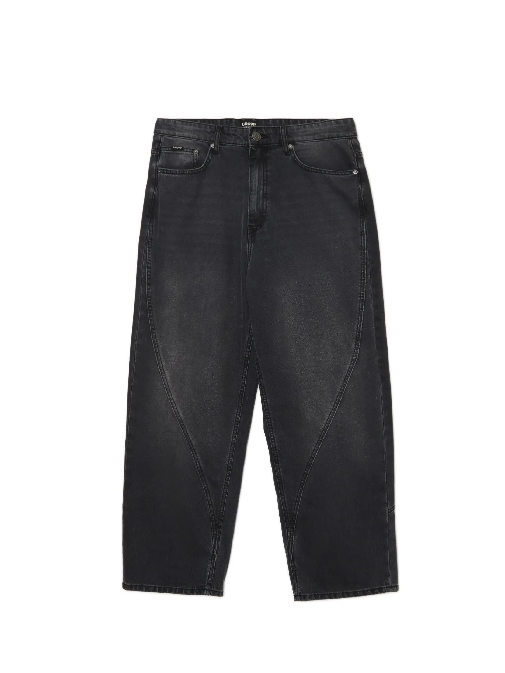 Fashion Ciemnoszare jeansy super baggy Jeansy|Baggy