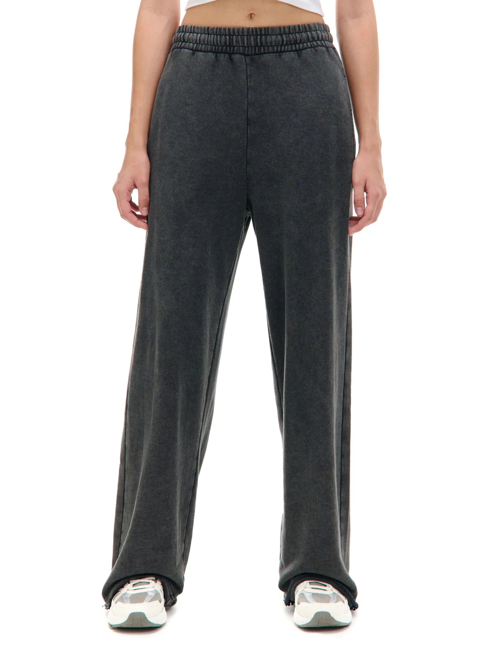 Clearance Ciemnoszare spodnie wide leg Spodnie|Sety