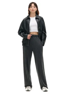 Clearance Ciemnoszare spodnie wide leg Spodnie|Sety