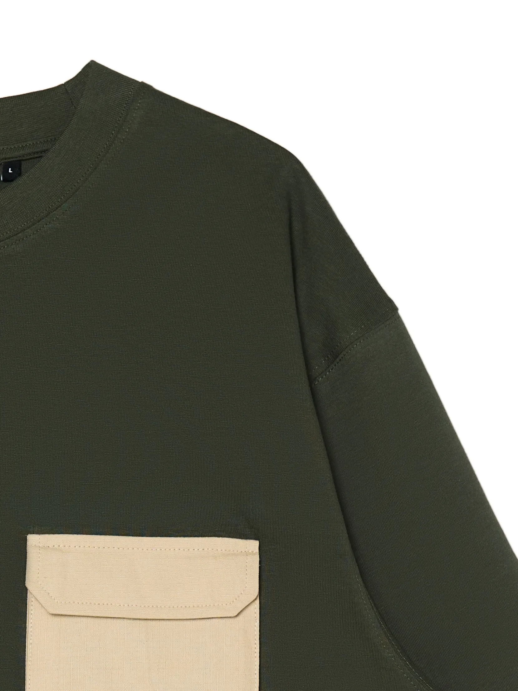 Discount Ciemnozielona koszulka z kieszenią Koszulki