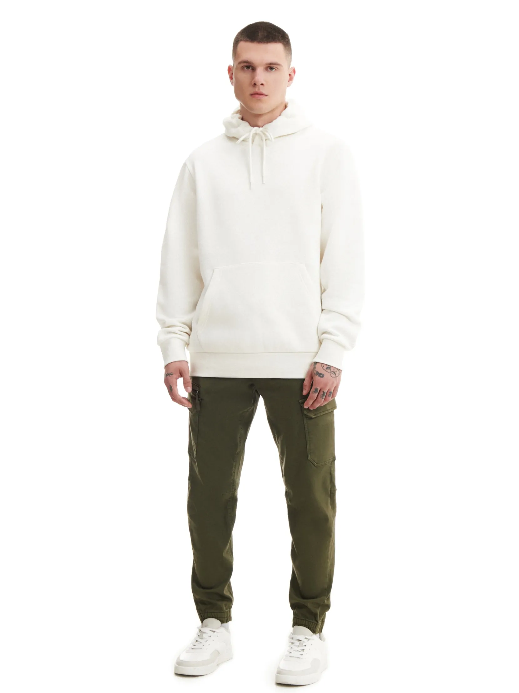 Best Ciemnozielone joggery basic z kieszeniami cargo Spodnie