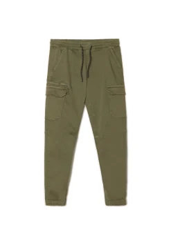 Best Ciemnozielone joggery basic z kieszeniami cargo Spodnie